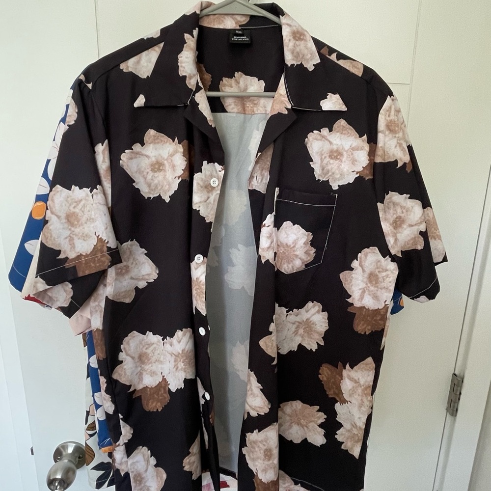 Goodfellow & Co Black and Brown Floral Shirt